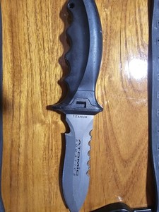 Atomic Aquatics Ti6 Blunt Tip 100% Titanium Scuba Dive Knife Full-Tang Anti-Rust