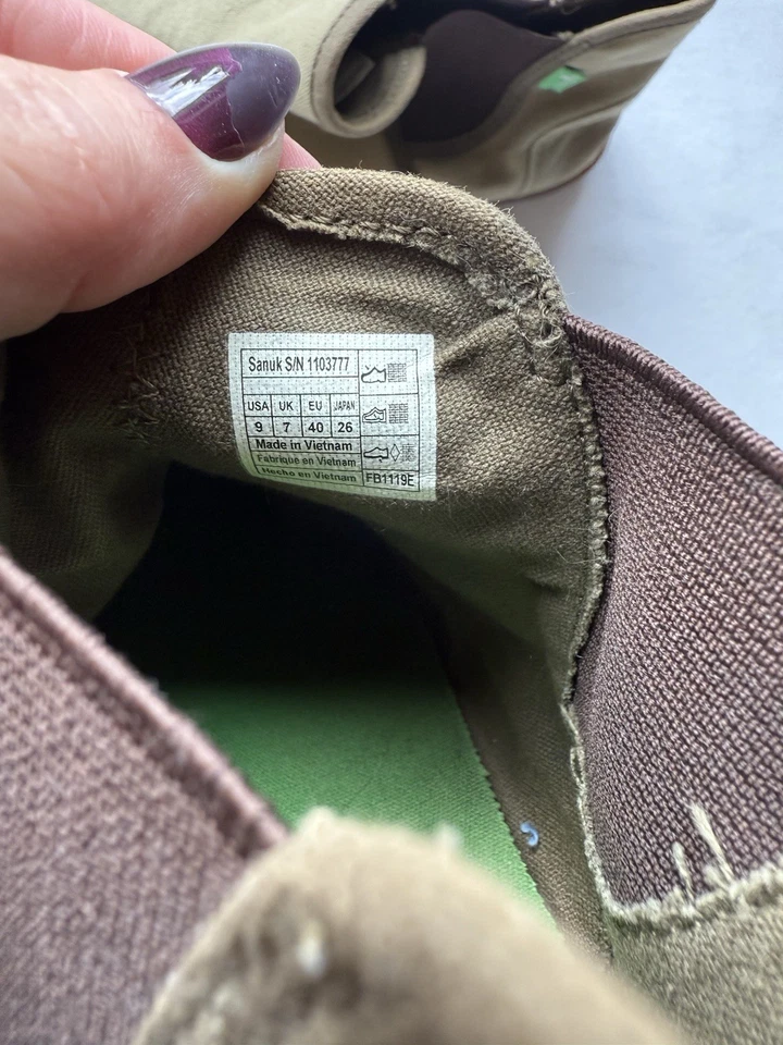 Sanuk Par O Dice Mid Gamuza Sin Cordones Mujer Marrón Tenis Informales Zapatos Talla 9 Foto 3 de 4