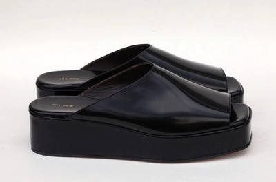 The Row Emi Platform Mules Slides Size 37-US 7 in Black Leather | eBay