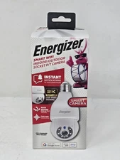 Energizer Smart WiFi Indoor/Outdoor Socket P/T Camera EOP1-1001, White, 2K - NEW