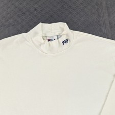 Vintage FILA Shirt Mock Neck Logo Long Sleeve...