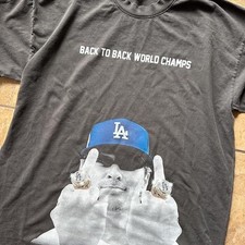 Kike Hernandez Back to Back World Series Champs 2025 Middle Finger Baseball Tee