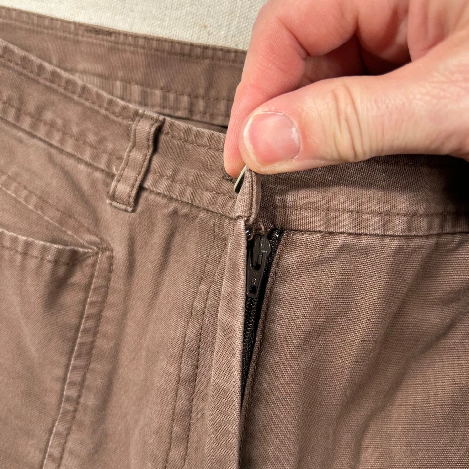 Vtg LL Bean Pants Womens 10 Tall Wide Leg Twill Khaki Chino Sailor Brown Hiking - Image 3 of 4