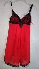 NEW Linea Donatella 2 PC Set Babydoll VAT085 Red M