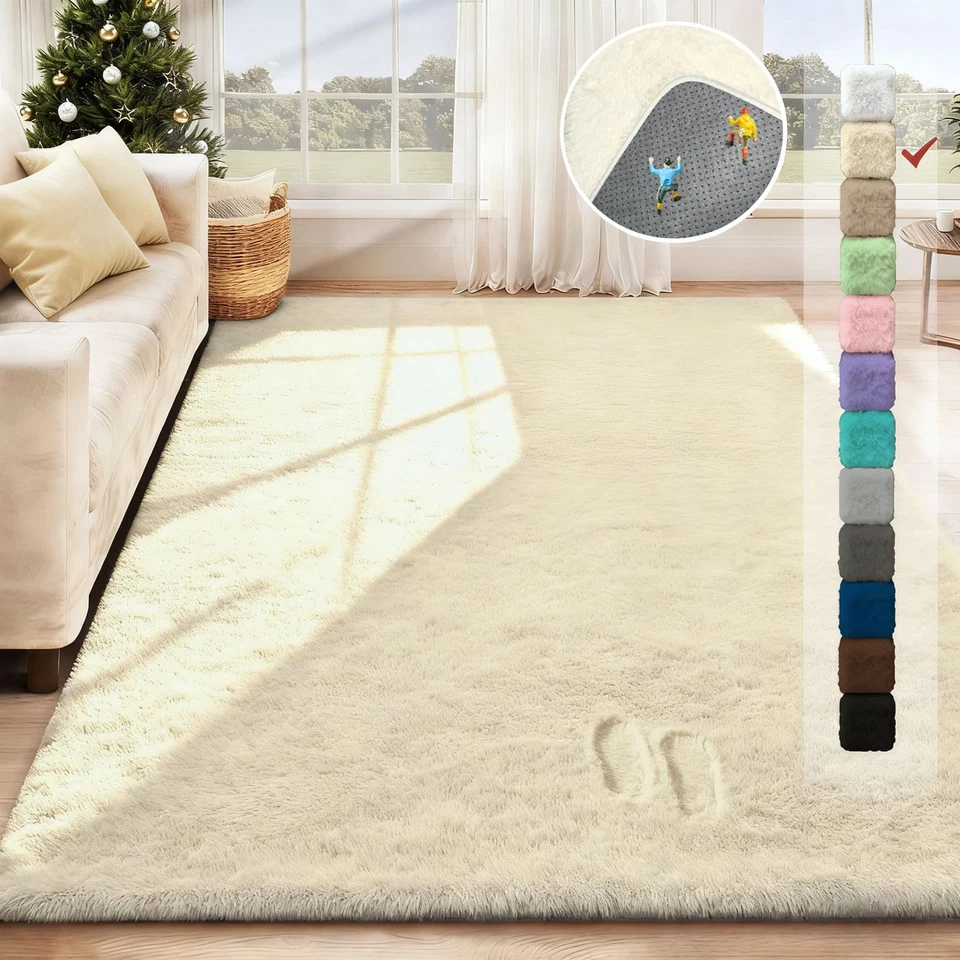 5x7 Area Rug for Living Room: Fluffy Shag Soft Washable Rugs Fuzzy Plush Indo... - Image 2 of 4