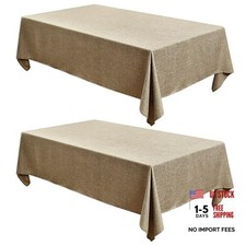 Square Faux Linen Tablecloths 2 Pack, Faux Burlap 54" x 54" 2 Pack Khaki
