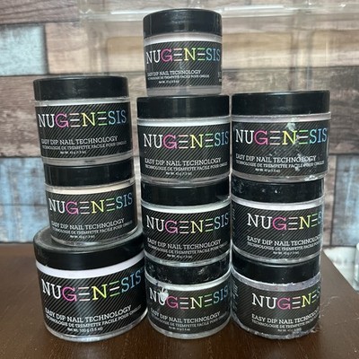 NUGENESIS Nail Color Dipping Powder 1.5 Oz 3.5 Oz Lot Of 9 Read Description