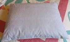 24" x 18" Down/Feather Filled Bed Pillow Blue/Gray Ticking Stripe