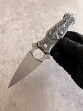 8.5" Spring Assisted Folding Pocket Knife, Chrome Finish Blade