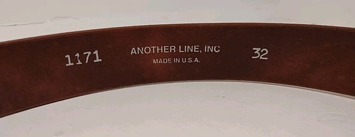 ANOTHER LINE brauner Ledergürtel Damen 32" silberfarben Doppelring D-Ring USA - Bild 3 von 7