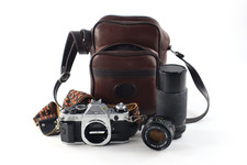 Canon AE-1 Program 35mm SLR Film Camera W/ 50mm 1:8 FD Lens Quantary 75-200mm
