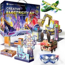 Japace Electricity Science Kits for Kids Age 8-10-12-14, 10 STEM Projects, Paper