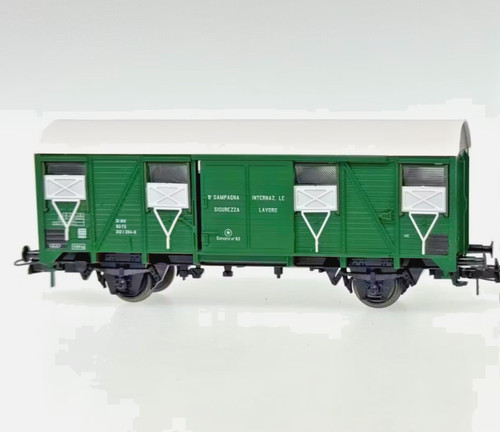 Roco 46274 FS carro cerrado tipo HGs librea verde seguridad trabajo epV 1:87 | Condition: Usato