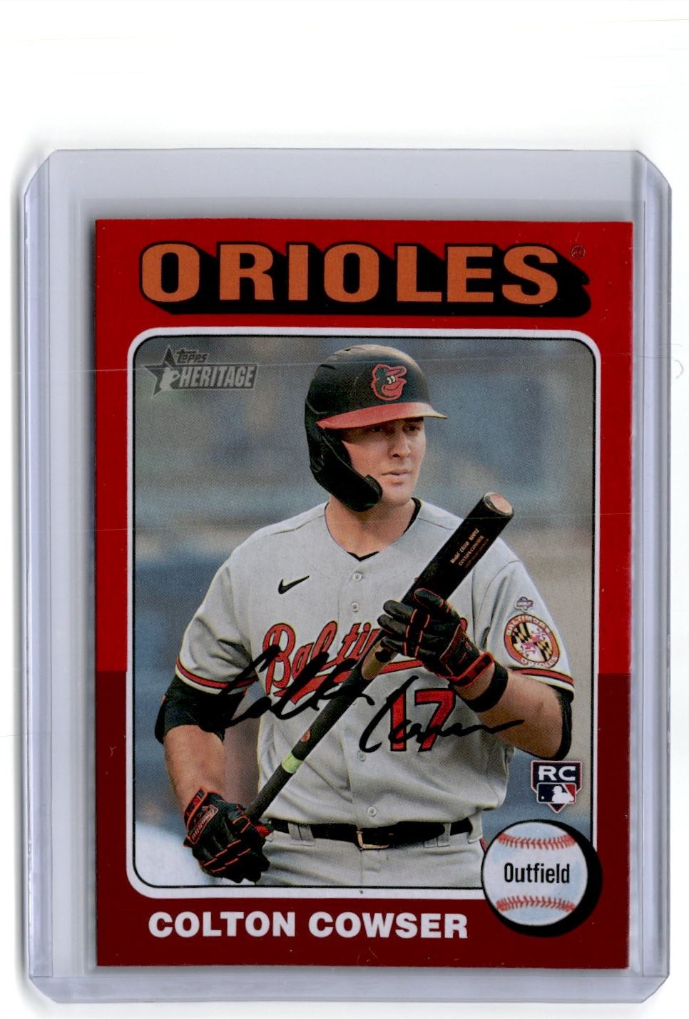 2024 Topps Heritage Red Border Colton Cowser Rookie Baltimore Orioles #388