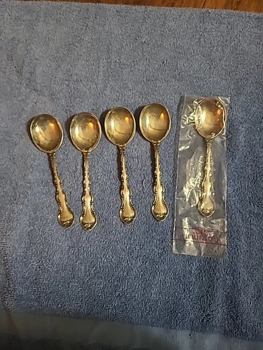 Vintage GORHAM Strasbourg Sterling Gumbo Soup Spoons, Set of 3