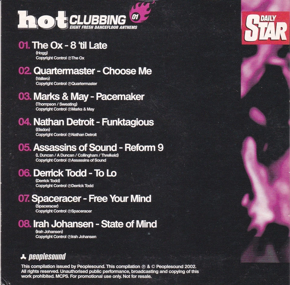 HOT CLUBBING 01 ( DAILY STAR Newspaper CD ) - Bild 2 von 3