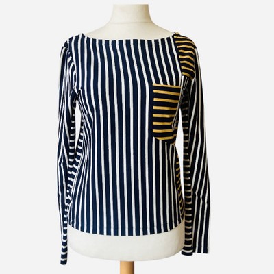 Derek Lam 10 Crosby Damen Baumwolle gestreift Colour Block Top Größe S