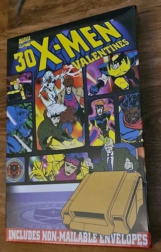 Vtg X-Men SEALED Box Valentines Cards Marvel Comics Paper 30 1990s