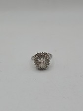 Sterling Silver And Clear Stone Size 8 Cocktail Ring