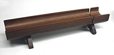 MCM Baguette Bread Angle Slicing Tray Teak Wood Holder for French Loaf Roll