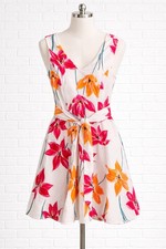 Coast Floral Skater Dress UK 8 Lily Print Summer Wedding Guest Fit & Flare