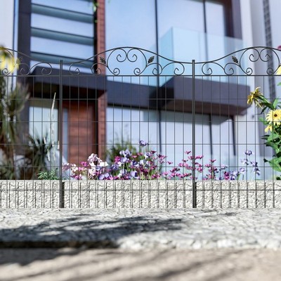 Outdoor Deko Gartenzaun, 8 Paneele Metallumrandung Umrandung für Landschaftsbau