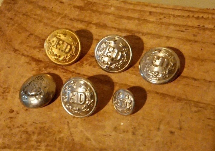 Vintage Fire Department Uniform Coat Dress Collectible Button