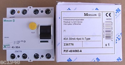 Eaton FI 0,03A 40A 4 polig Schutzschalter 30ma Moeller PXF X Pole A-Type