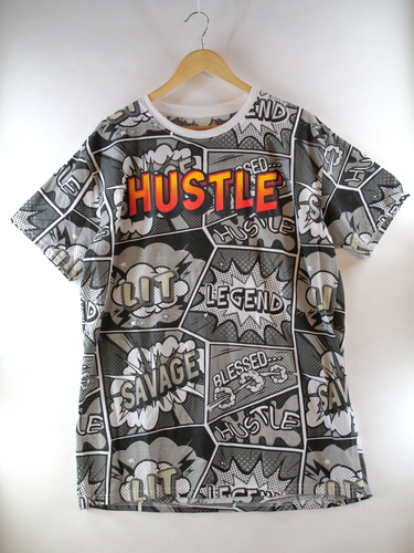 T-shirt Manches Courtes California Republic Hustle Pour Hommes - Neuf Avec étiquettes