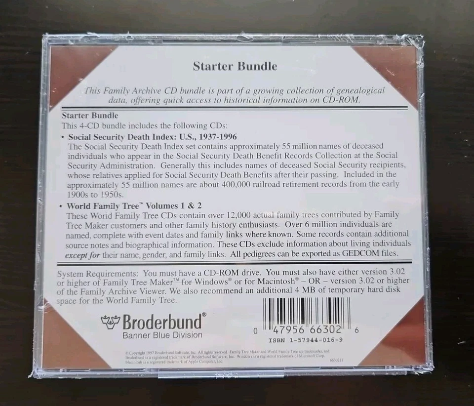 Family Tree Maker for Macintosh PC CD Rom Includes Family Finder Index NEW SEALD - Image 2 of 2