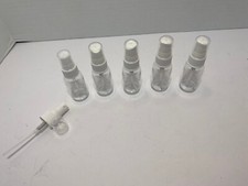 10 Pack - 1oz Boston Round Clear Bottle White Spring Top - US Seller