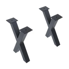 16" inch Metal Coffee Table Legs DIY Thickened Steel Bench Desk Legs Set of 2