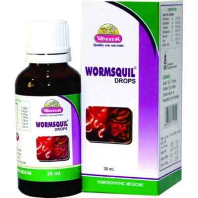 Wheezal Wormsquil Drops (30ml)For Expulsion of Roundworm, Hookworm, Pinworm,