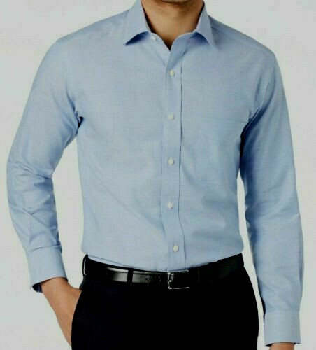 Blue Slim Fit Long Sleeve Dress Shirt 