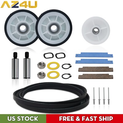 Maytag MDE9316AYW MDE3000AYW MDE9206AYW Dryer Roller Belt Pulley Repair Kit