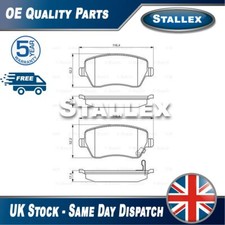 Adatto per Nissan Micra 2010-2024 Note 2013-2016 Set Pastiglie Freno Anteriori Stallex