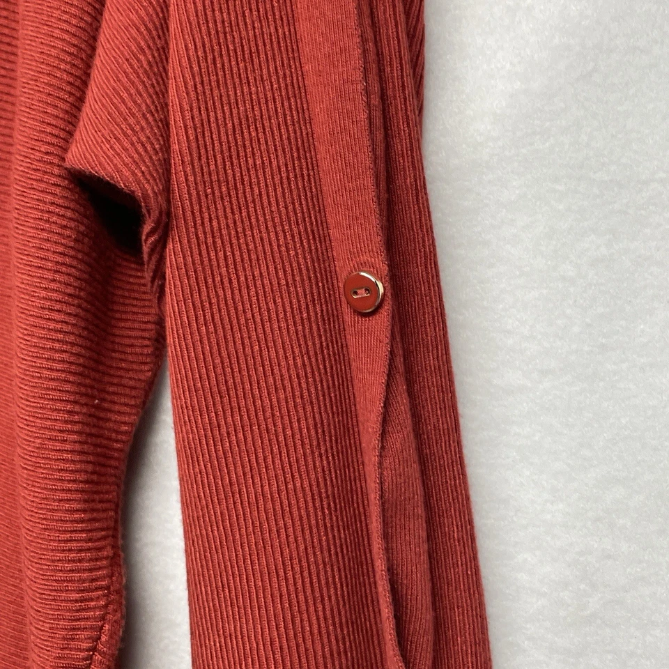 New York & Company Sweater Women's XXL Rib Knit Oversize Peekaboo Button Sleeve - Image 4 of 4