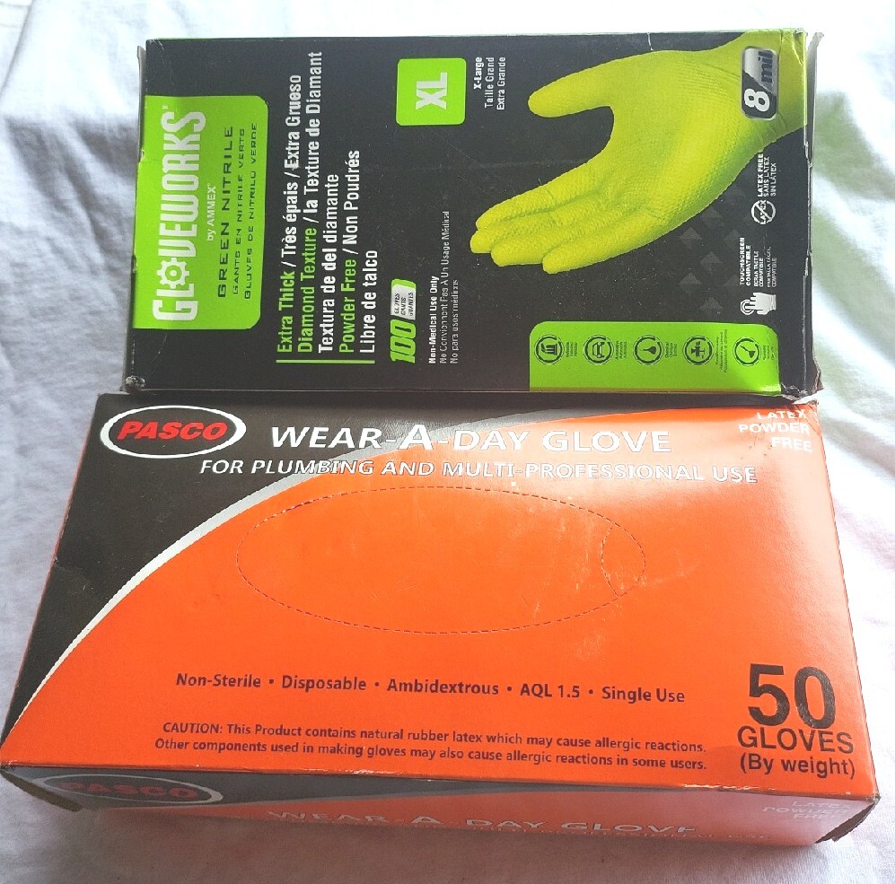 Lot Of GLOVEWORKS HD Green Nitrile Industrial Disposable Gloves