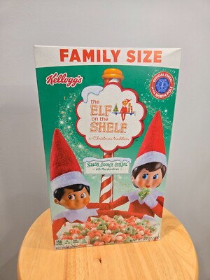 NEW FAMILY SZ THE ELF ON THE SHELF SUGAR COOKIE + MARSHMALLOWS CEREAL 12.2OZ BOX