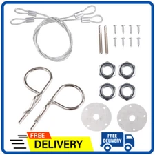 Stainless Steel Mount Hood Pin Pins Plate Bonnet Lock Kit Universal Racing Style