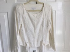Stunning Joyce Ridings Ivory Linen Embroidered Skirt & Jacket Wedding Size 12