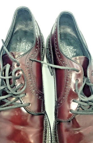 Stafford Men's Comfort Sz9.5 B Burgundy Wingtip Dress Shoes Vintage USA Made - Picture 19 of 24