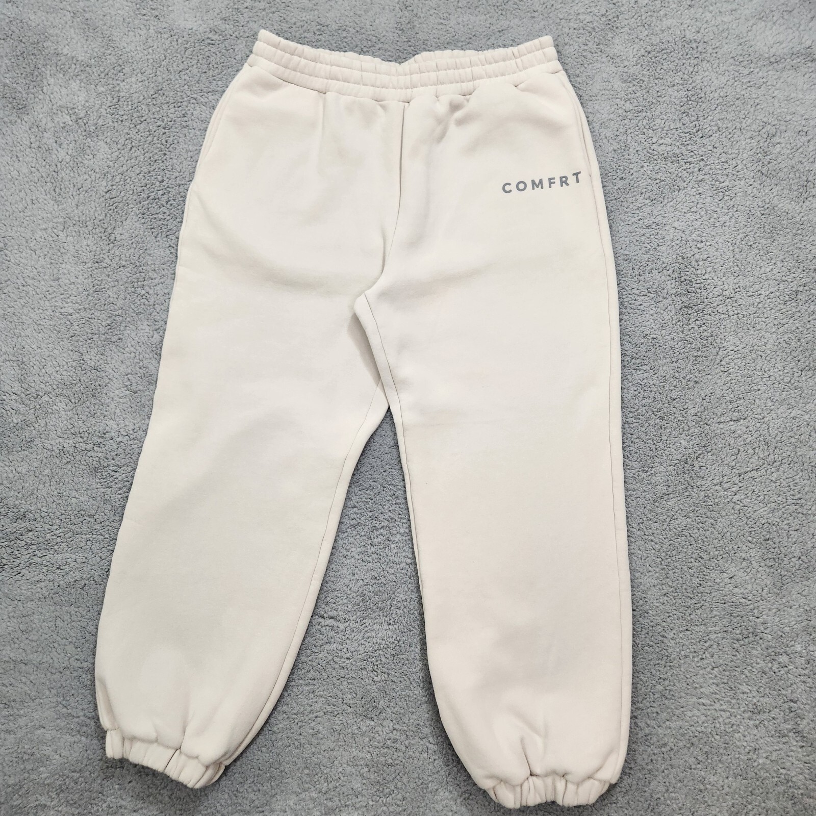 Comfrt Pants Mens XXL 2XL Light Beige Bone Heavyweight Joggers Performance