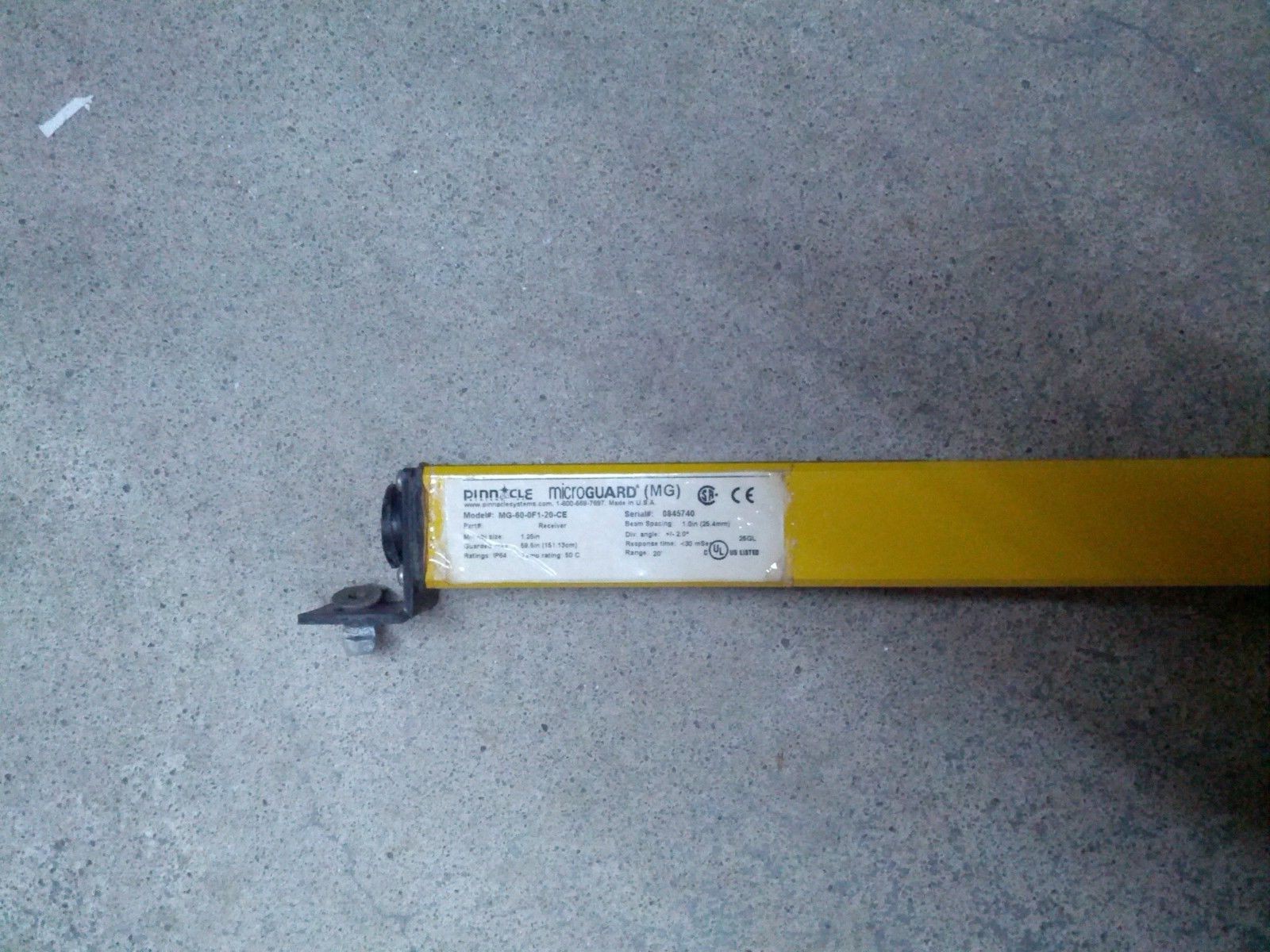 PINNACLE MICROGUARD MG-60-0F1-20-CE 60 INCH LIGHT CURTAIN RECEIVER for ...