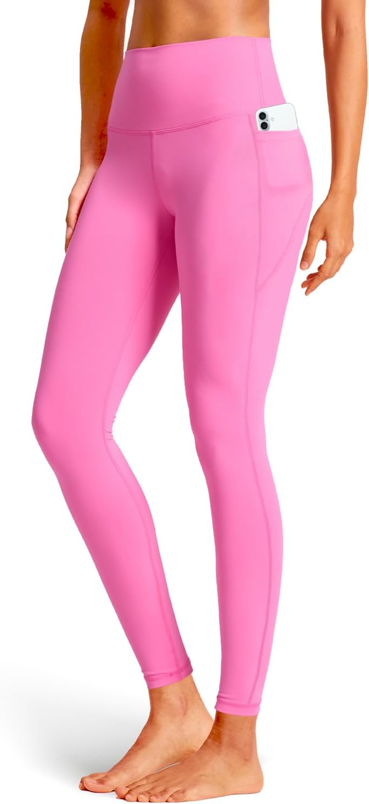 Black Leggings with Pockets for Women, Tummy Control High Waisted Workout Gym Yo