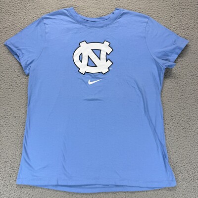 Nike North Carolina Dri Fit Womens T-Shirt UNC Tar Heels Swoosh Cap Sleeve Sz L