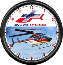 Air Evac Lifeteam Helicopter Air Ambulance EMT Life Saving Team Sign Wall Clock