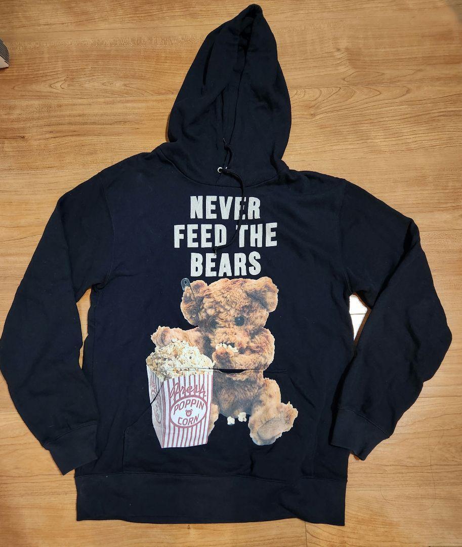 MILKBOY / NEVER FEED BEAR HOODY M ホワイト×ブルー Y-24-02-04-143-MB-TO-SZ-ZT253 MILKBOY Never Feed The Bears Hoodie Black M Popcorn Bear