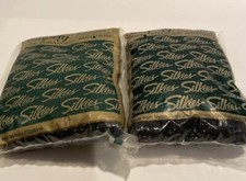 Vintage Silkies Pantyhose Panty'n Hose 2 Pc Lot Queen/XL Dark Navy Nylon USA