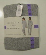 Max  Mia Womens 2 Piece Heather Gray Hoodie Lounge Set Pants Size XS NWT